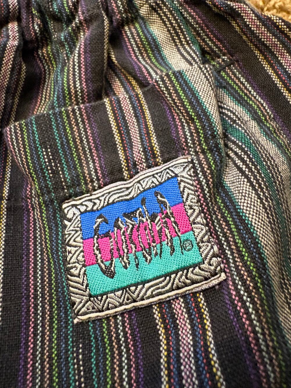 Vintage 90s Gotcha Striped Cotton Elastic Waist Casual Pants Size 32